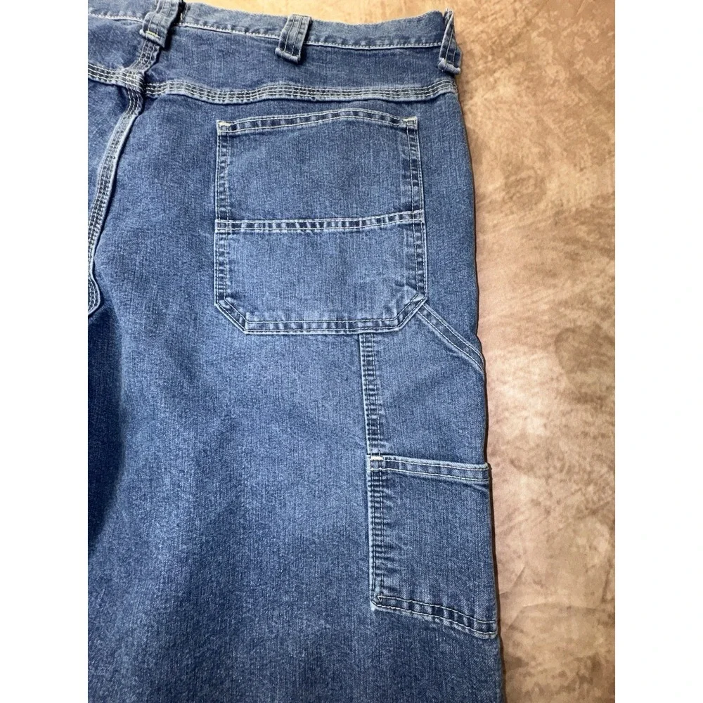 Lee Jeans Mens 40x32 Blue Cotton Denim Straight Carpenter Loose Utility Workwear